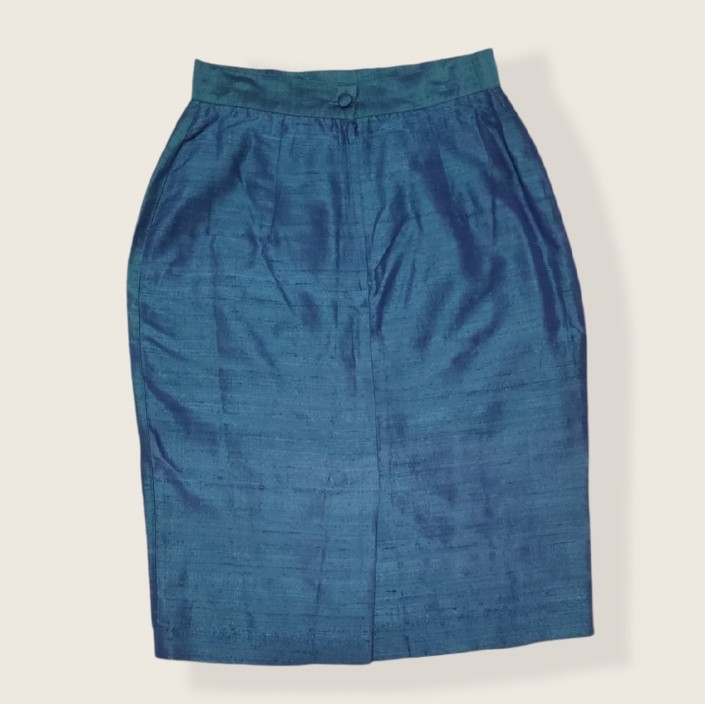 VAUDA MAZZEO vintage silk Pencil Skirt - Picture 2 of 6
